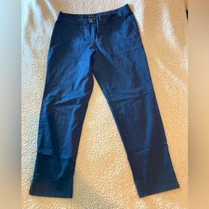 Theory Ibbey Z Ankle Black Cotton-blend Zip Ankle Chino Trouser Pants Size 12